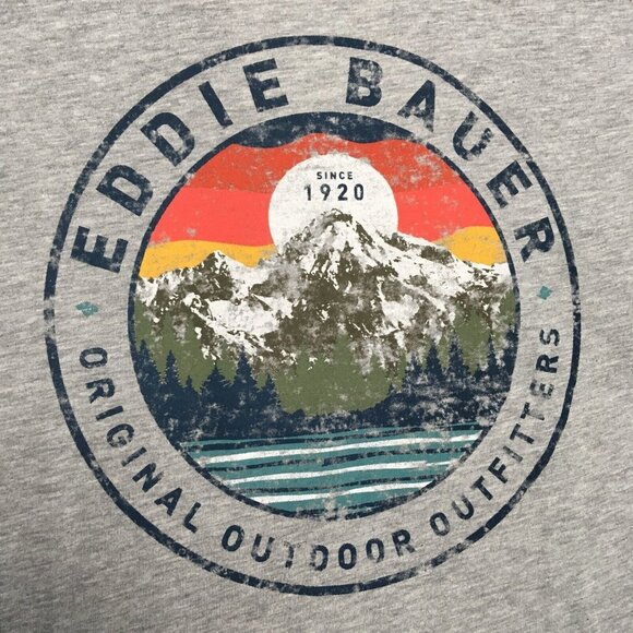 Eddie Bauer T Shirt Adult size Large Gray Short Sleeve Mens Mountain Tee NEW - Picture 3 of 9